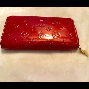 LV Red Zippy Wallet